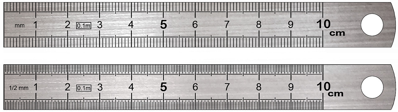 little markings on architect rulers