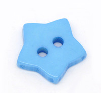 STAR Shaped Plastic Buttons Two Hole 15mm BLUE