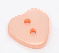 Heart Shaped Resin Buttons 12mm Salmon