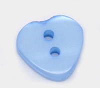 Heart Shaped Resin Buttons 12mm Blue