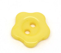 Flower Shaped 12mm Resin Buttons Yellow
