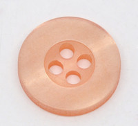 Round Plastic Buttons Four Hole 15mm Translucent Peach