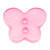 Resin Sewing Buttons 2 Hole Butterfly Pink