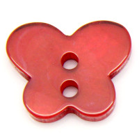 Resin Sewing Buttons 2 Hole Butterfly Red