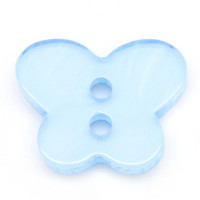Resin Sewing Buttons 2 Hole Butterfly Blue