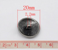 Silver Tone Metal Shank Buttons 20 mm Design No.3