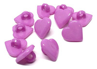 Heart Shaped Shank Button - Orchid Purple