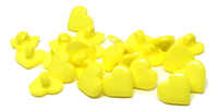 Heart Shaped Shank Button - Yellow