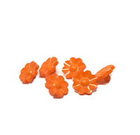 Resin Flower Shank Button - Dark Orange