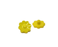 Resin Flower Shank Button - Yellow