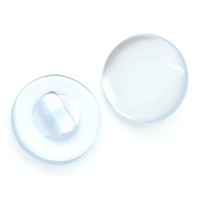 Round Flat Shank Button Transparent Blue 12mm