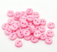 Micro Button Pink 2 Holes Acrylic Sewing Buttons 6mm