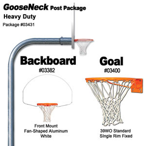 Gared Heavy Duty Gooseneck Package Fan Backboard W O Border
