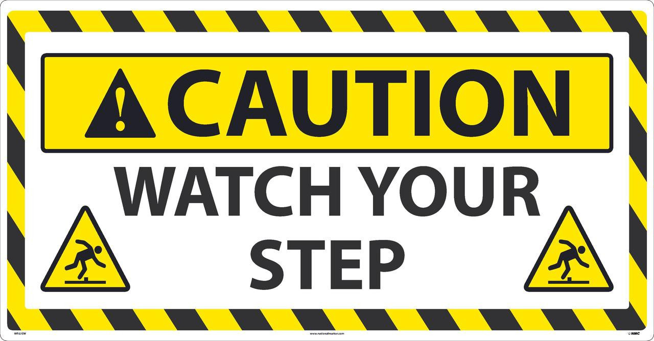 Caution Watch Your Step Large Floor Sign 24X46 Sportwalk ...