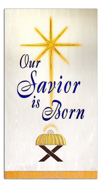 Our Savior is Born - Creche Christmas Church wall hanging