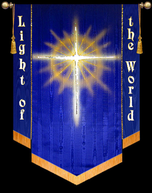 light of the world with side panels traditional church easter sunday banner design