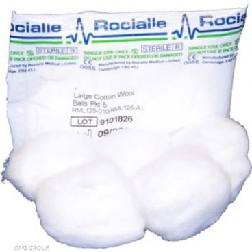 Buy Rocialle Cotton Wool Balls, Sterile, 40 Packs of 5 (RML125-010) sold by eSuppliesMedical.co.uk