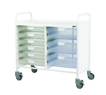 Buy VISTA 100 Trolley with 6 Single / 3 Double Depth Clears Trays (Sun-MPT17C) sold by eSuppliesMedical.co.uk