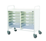 Buy VISTA 100 Trolley with 8 Single / 2 Double Depth Clear Trays (Sun-MPT4C) sold by eSuppliesMedical.co.uk