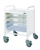 Buy VISTA 20 Trolley - 2 Single / 1 Double Depth Clear Trays (Sun-MPT8C) sold by eSuppliesMedical.co.uk