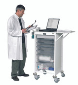Buy Vista 90 Action Station Trolley  9 single depth clear trays, standard Castor Buffers (SUN-MPT90C) sold by eSuppliesMedical.co.uk