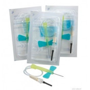 BD Vacutainer Safety-Lok Blood Collection Set with Luer Adaptor 0.75" 23G Needle Light Blue 12" Tubing x 50 (367288)