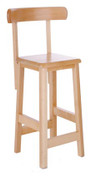 Beech Lab Stool with Backrest