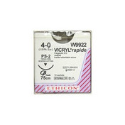 Coated Vicryl Rapide Suture, W9922, 4-0 Undyed, 19mm Needle, 75cm Length (W9922)x 12