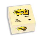 Post-it Sticky Notes Cube 76x76mm Yellow Pack of 1