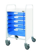 Buy VISTA 50 Trolley - 4 Single / 1 Double Depth Blue Trays (Sun-MPT2) sold by eSuppliesMedical.co.uk
