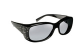 Haven Designer Fitover Sunglasses Dahlia in Black Crystals & Polarized Grey Lens (Small)