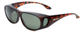 Montana Designer Fitover Sunglasses F03B in Matte Tortoise & Polarized G15 Green Lens