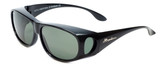 Montana Designer Fitover Sunglasses F03D in Gloss Black & Polarized G15 Green Lens