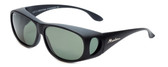 Montana Designer Fitover Sunglasses F03F in Matte Black & Polarized G15 Green Lens
