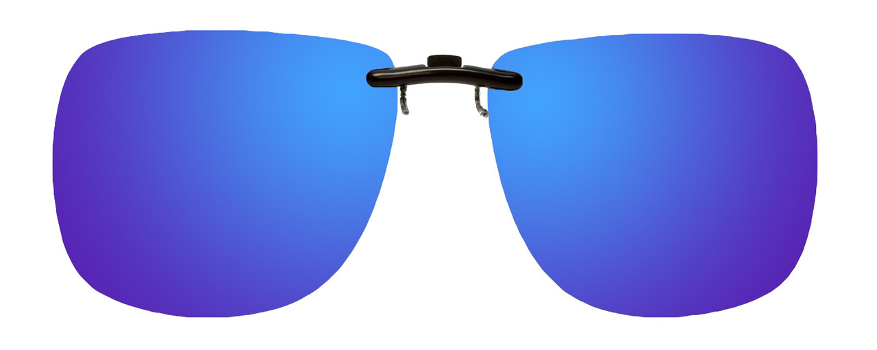 blue mirror clip on sunglasses