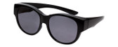Profile View of Calabria 9016 Medium/Large Polarized Fitover Sunglasses Gloss Black & Smoke Grey