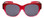 Front View of Calabria 9016 Medium/Large Polarized Fitover Sunglasses in Crystal Red Fade&Grey