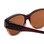 Close Up View of Calabria 9016 Medium/Large Polarized Fitover Sunglasses Crystal Amber Fade&Brown