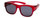 Profile View of Calabria 9017 Large Polarized Fitover Sunglasses Gloss Crystal Red & Smoke Grey
