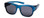 Profile View of Calabria 9017 Large Polarized Fitover Sunglasses Gloss Crystal Blue & Smoke Grey