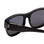Close Up View of Calabria 9017-POL Large Polarized Fitover Sunglasses in Gloss Black & Smoke Grey