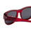 Close Up View of Calabria 9017 Large Polarized Fitover Sunglasses Gloss Crystal Red & Smoke Grey
