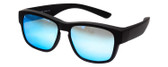 Profile View of Calabria 9018-RRV Small/Medium Polarized Fitover Sunglasses MT Black&Blue Mirror