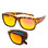 Profile View of Calabria 8752 FOLDING Fitover Polarized Sunglasses M/Large Cheetah&Orange Mirror
