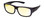 Profile View of Calabria 9011-RRV Large Polarized Fitover Sunglasses Matte Black & Yellow Mirror