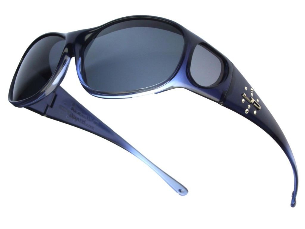 Jonathan Paul Element EM005S Fitover Sunglasses Blue Frame Polarized Grey Lens