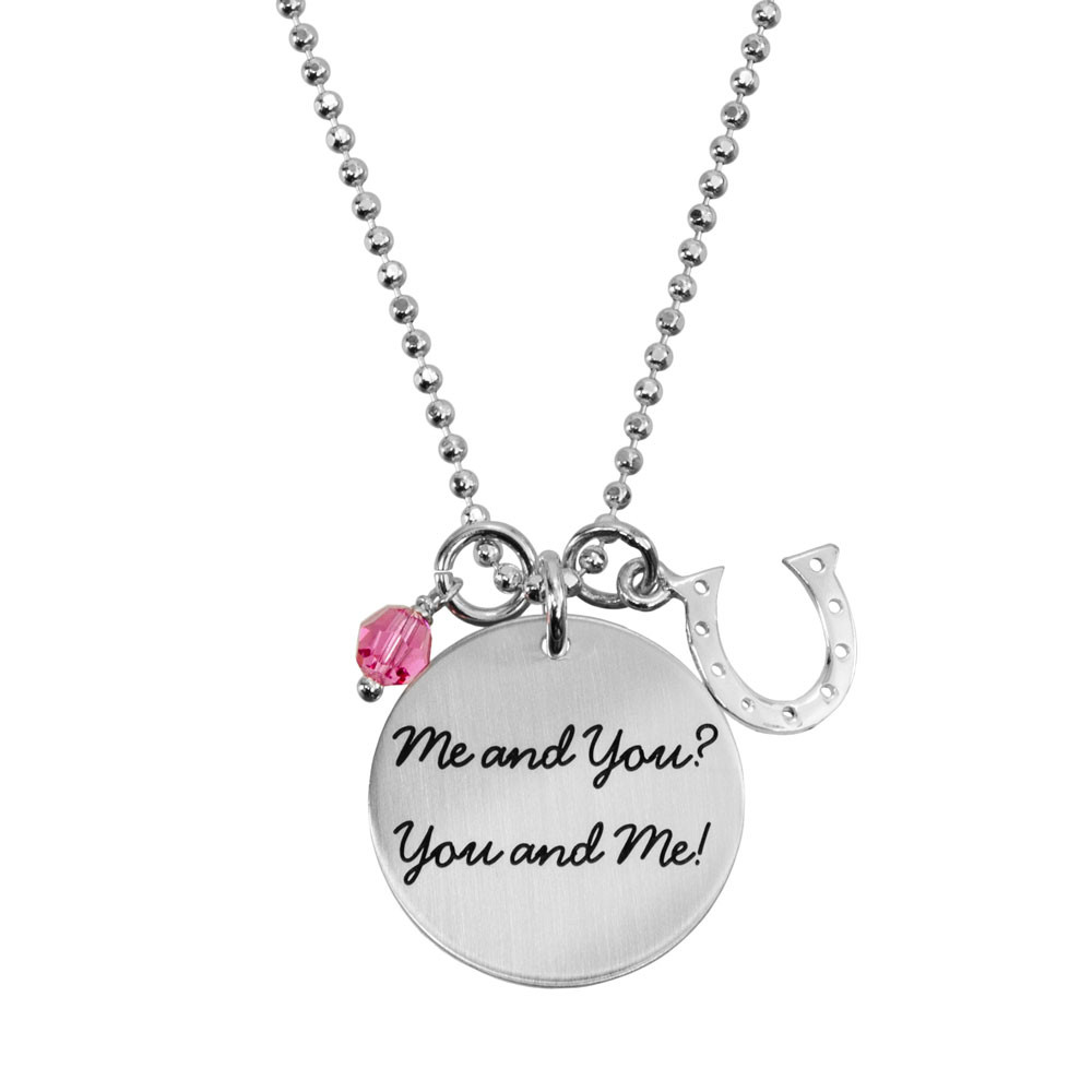 necklace with a on it