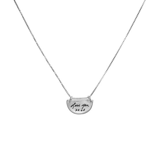 handwriting silver semi circle
