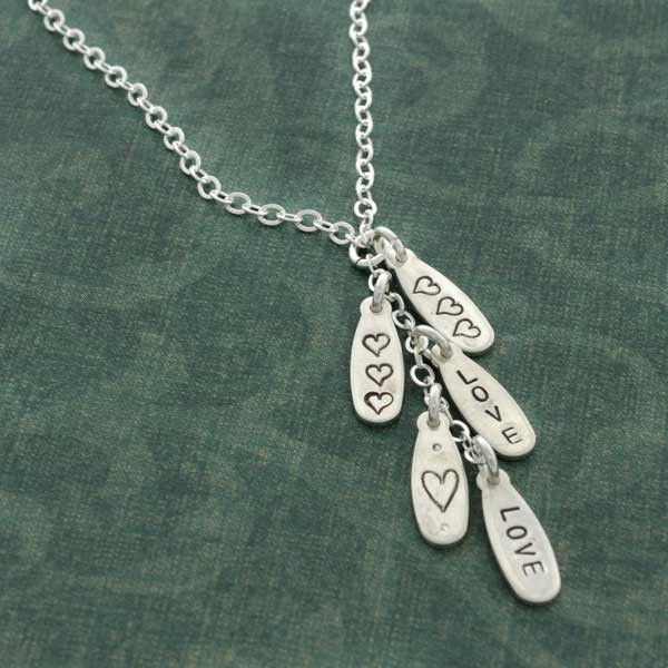 Hand Stamped Cascade Necklace
