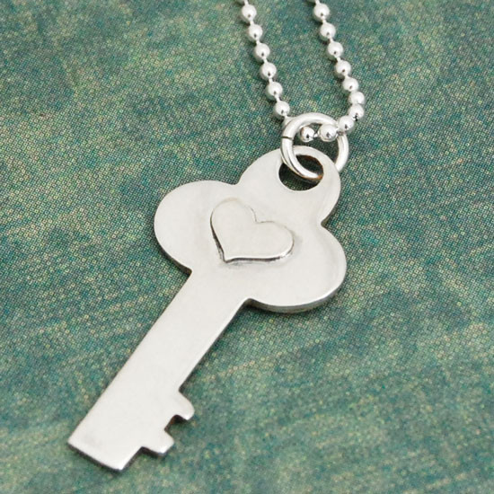 Hand Stamped Key Necklace